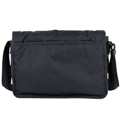 Saint Laurent Yves Logo Shoulder Bag Nylon Black