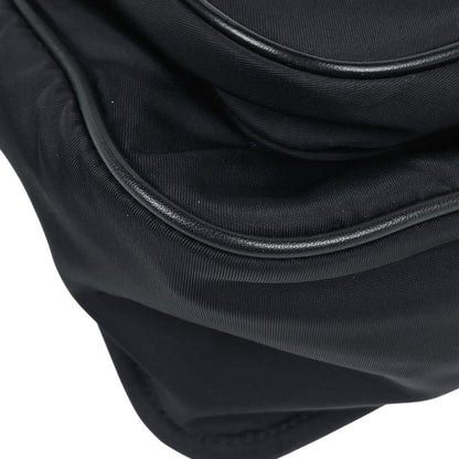 Saint Laurent Yves Logo Shoulder Bag Nylon Black