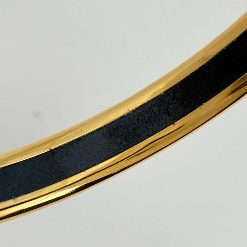 Hermes Enamel PM Bracelet Cloisonne Bangle Black Red