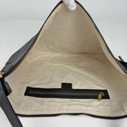 Gucci Half Moon Hobo Shoulder Bag Leather Black