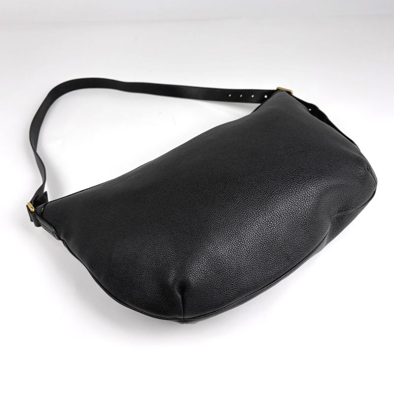 Gucci Half Moon Hobo Shoulder Bag Leather Black