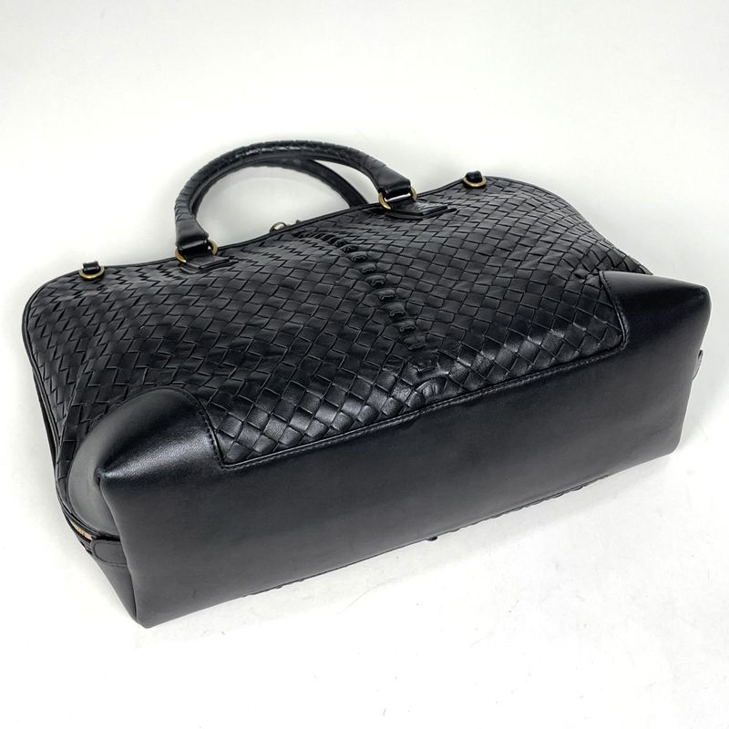 Bottega Veneta Intrecciato Business 2-Way Shoulder Bag Leather Black
