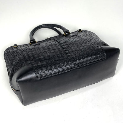 Bottega Veneta Intrecciato Business 2-Way Shoulder Bag Leather Black