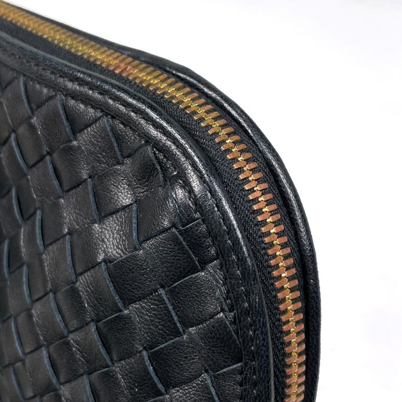 Bottega Veneta Intrecciato Business 2-Way Shoulder Bag Leather Black