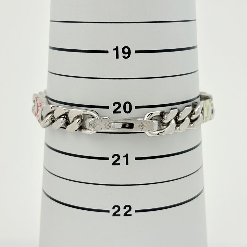 Louis Vuitton LV Mosaic Bracelet Chain Silver Plated