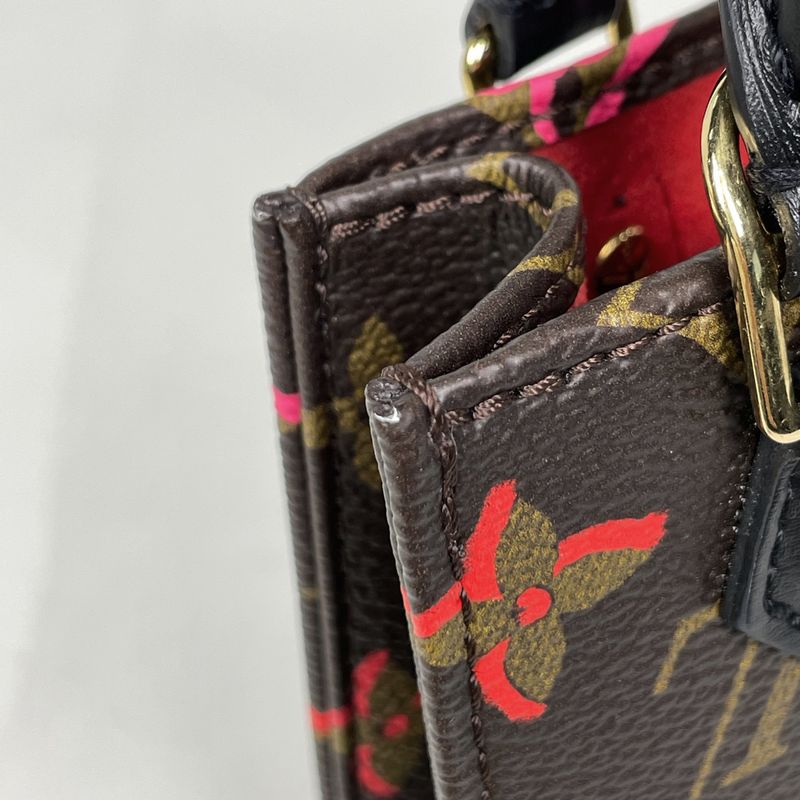 Louis Vuitton Petite Sac Plat 2-Way Shoulder Bag Foreign Love Monogram Brown