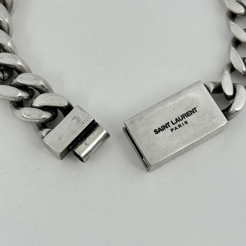 Saint Laurent Logo Chain Bracelet Silver