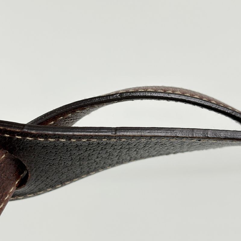 Gucci Princi GG Pattern Shoulder Bag Ribbon Canvas Brown