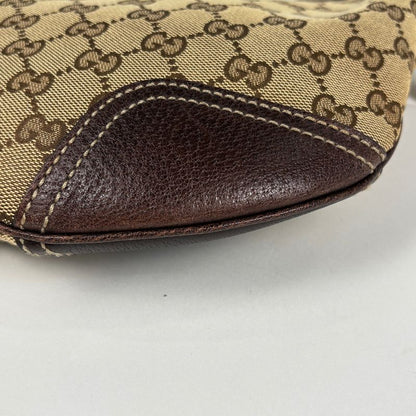 Gucci Princi GG Pattern Shoulder Bag Ribbon Canvas Brown