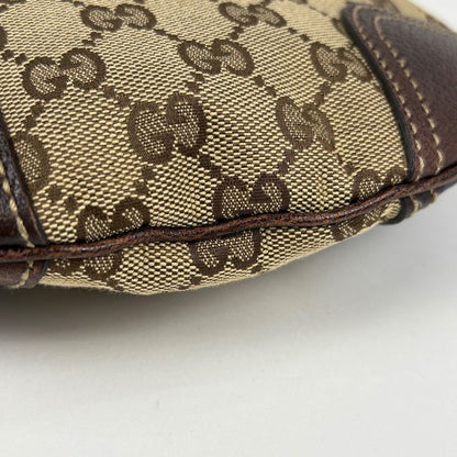 Gucci Princi GG Pattern Shoulder Bag Ribbon Canvas Brown
