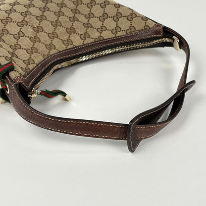 Gucci Princi GG Pattern Shoulder Bag Ribbon Canvas Brown