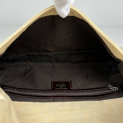 Fendi Zucca Pattern Mamma Bucket Shoulder Bag Canvas Beige