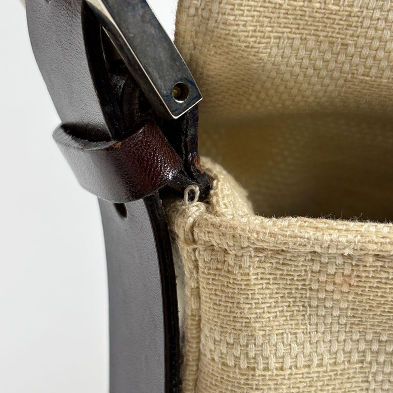 Fendi Zucca Pattern Mamma Bucket Shoulder Bag Canvas Beige