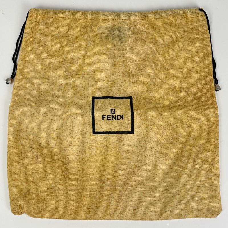 Fendi Zucca Pattern Mamma Bucket Shoulder Bag Canvas Beige