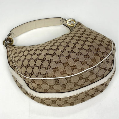 Gucci GG Pattern Shoulder Bag Twins Bag Canvas Beige White
