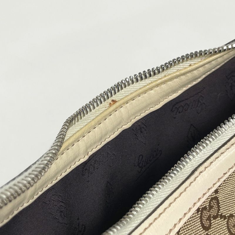 Gucci GG Pattern Shoulder Bag Twins Bag Canvas Beige White
