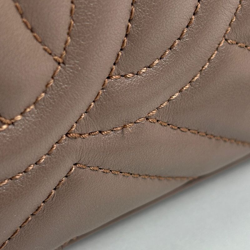 Gucci GG Marmont Chain Shoulder Bag Double Leather Beige