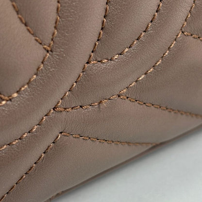 Gucci GG Marmont Chain Shoulder Bag Double Leather Beige