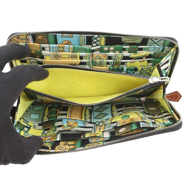 Hermes Wallet Azap Long Silk in Black Silver Epsom