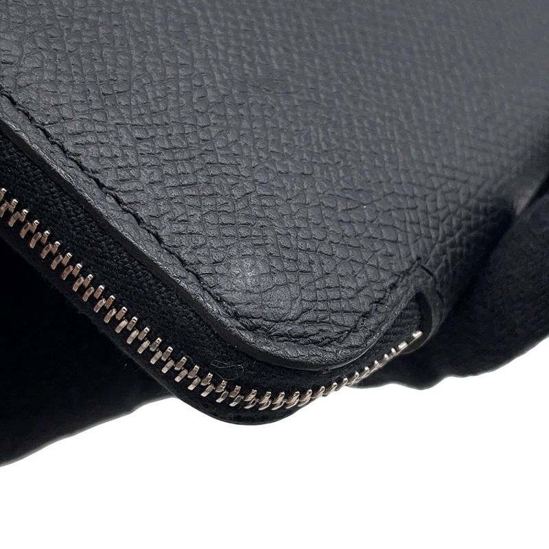 Hermes Wallet Azap Long Silk in Black Silver Epsom