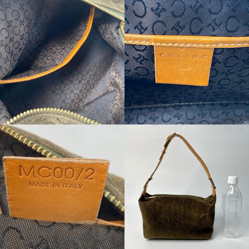Celine Vintage C Macadam Suede Shoulder Bag