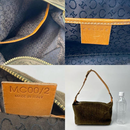Celine Vintage C Macadam Suede Shoulder Bag