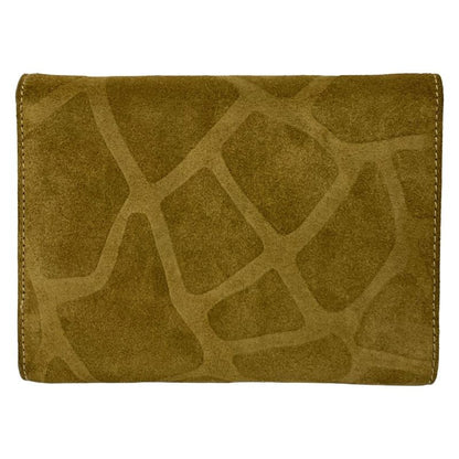 Versace Gianni Trifold Wallet Light Brown Silver Medusa Studs Leather