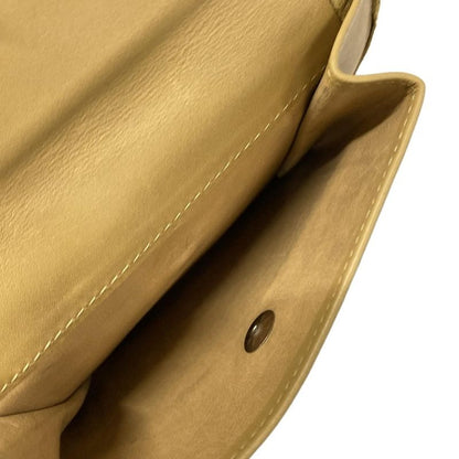 Versace Gianni Trifold Wallet Light Brown Silver Medusa Studs Leather