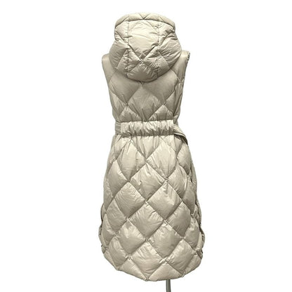 Max Mara Down Vest 40 M Beige Quilted the Cube Long Length Winter