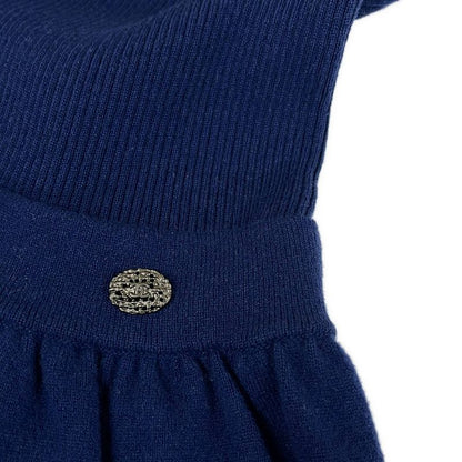 Chanel Dress 36 S Blue Pink Cashmere Blend Wool