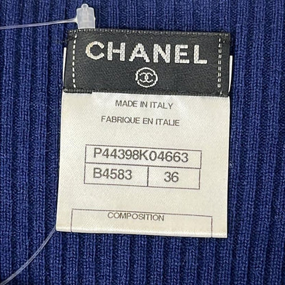 Chanel Dress 36 S Blue Pink Cashmere Blend Wool