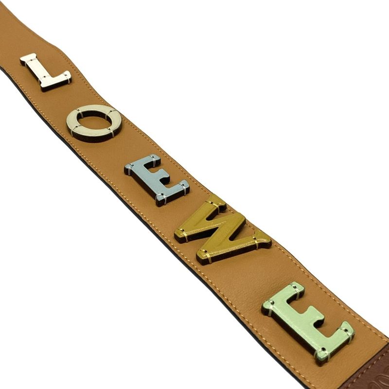 Loewe Shoulder Strap Logo Light Brown Multi Leather Handbag