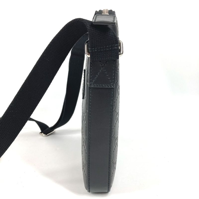 Gucci Shoulder Bag Logo Guccissima Leather Black