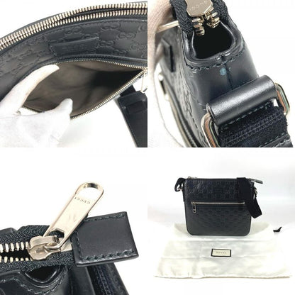 Gucci Shoulder Bag Logo Guccissima Leather Black