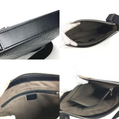 Gucci Shoulder Bag Logo Guccissima Leather Black