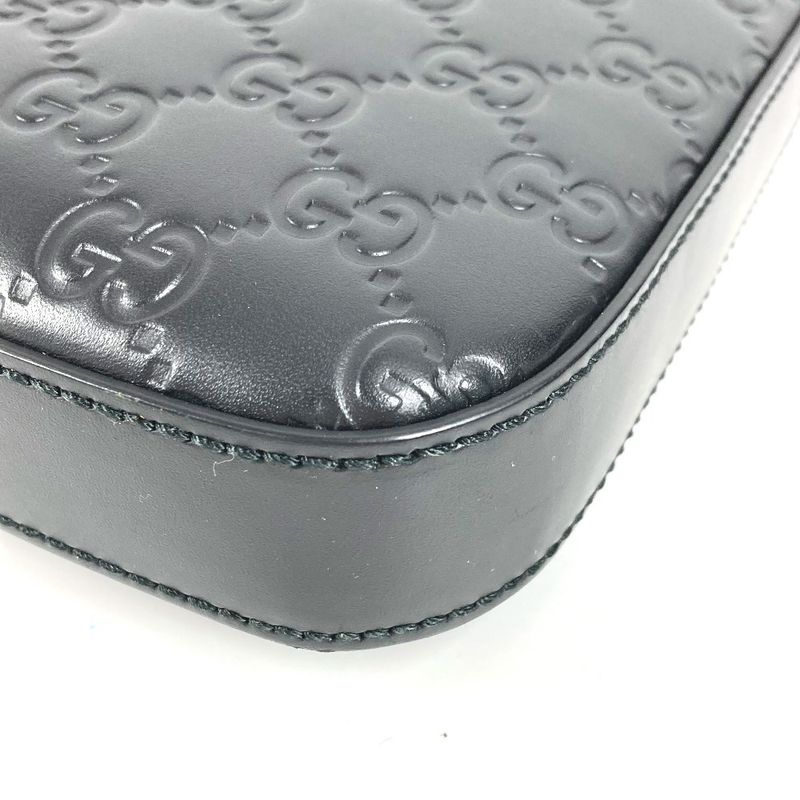 Gucci Shoulder Bag Logo Guccissima Leather Black