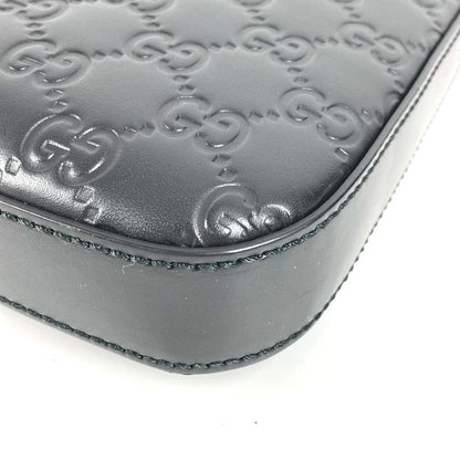 Gucci Shoulder Bag Logo Guccissima Leather Black