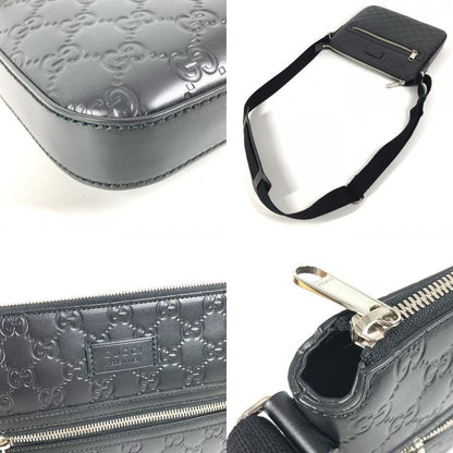 Gucci Shoulder Bag Logo Guccissima Leather Black