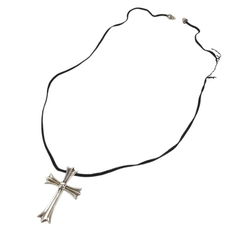 Chrome Hearts Necklace CH Cross Large Choker Pendant Silver
