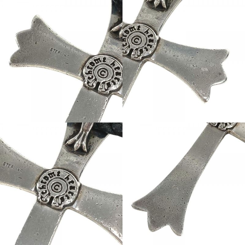 Chrome Hearts Necklace CH Cross Large Choker Pendant Silver