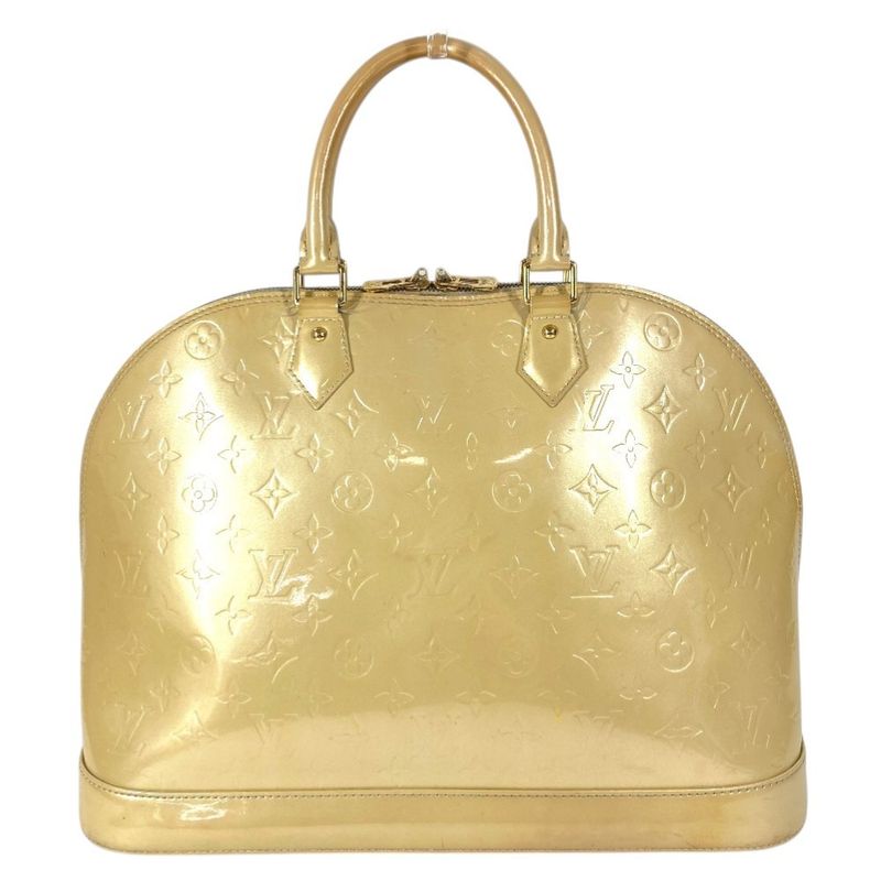 Louis Vuitton Handbag Alma GM Monogram Vernis Canvas Blanc Corail Beige