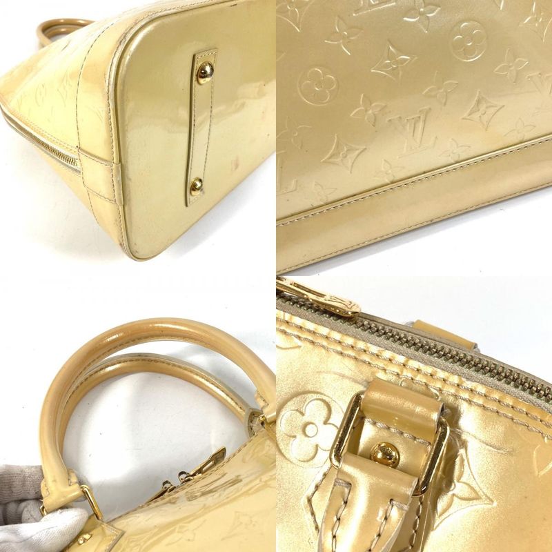 Louis Vuitton Handbag Alma GM Monogram Vernis Canvas Blanc Corail Beige