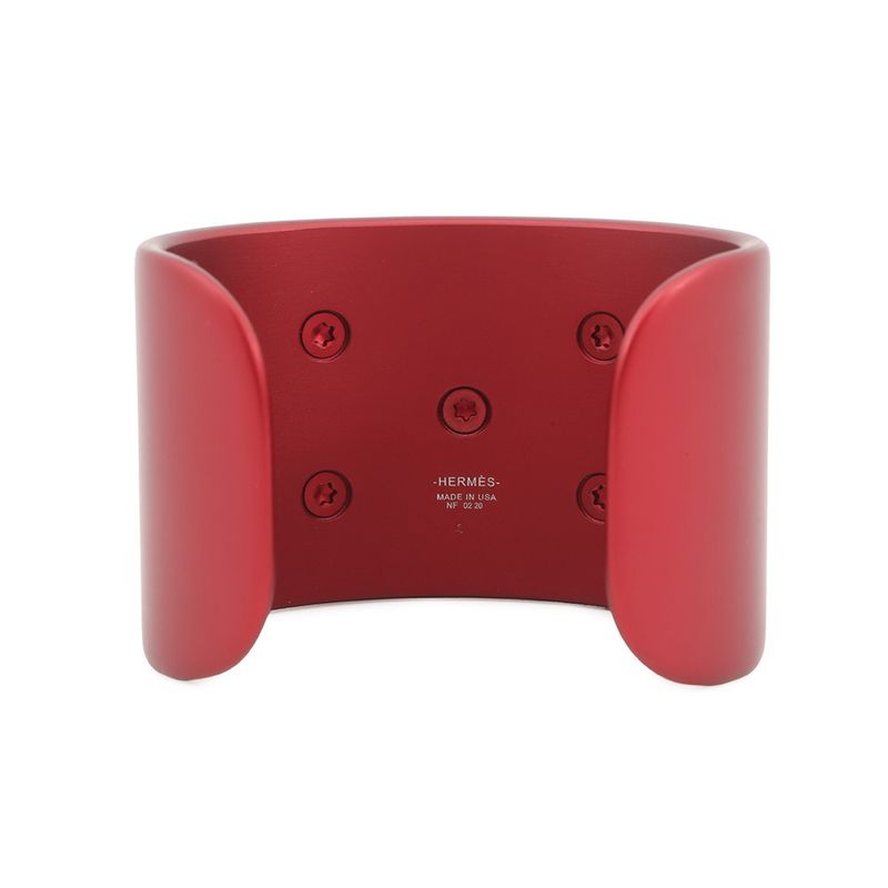 Hermes Bracelet Collier de Chien Red Sunset Aluminum S Matte Metal