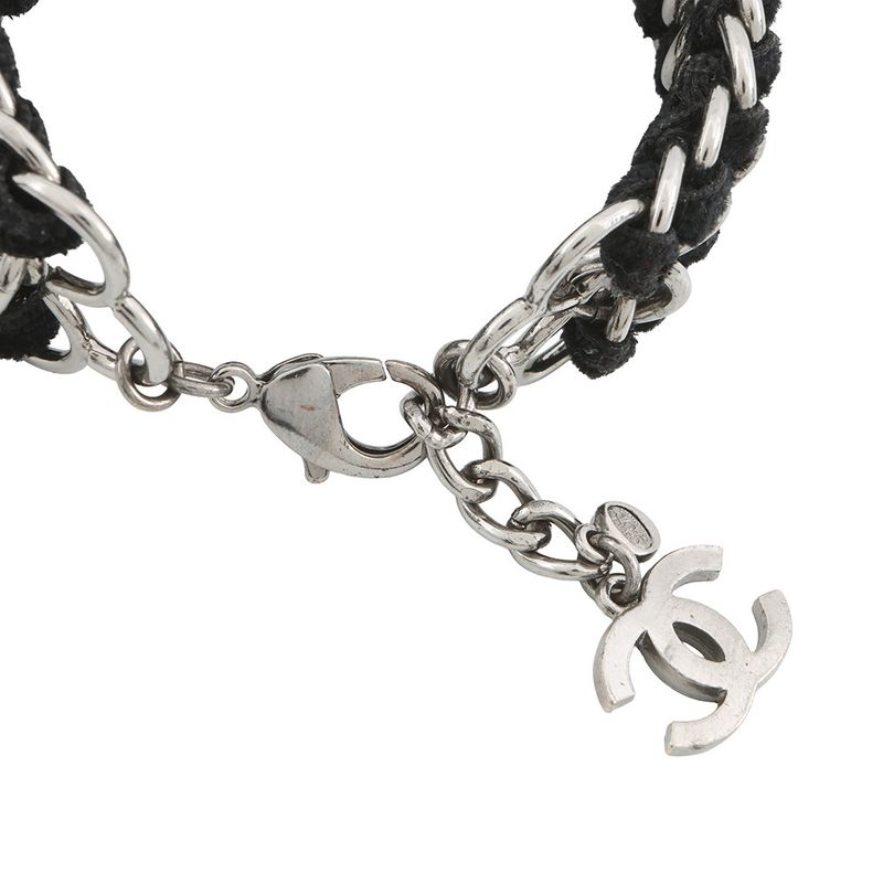 Chanel Bracelet CC Logo Velvet Rhinestone Faux Pearl