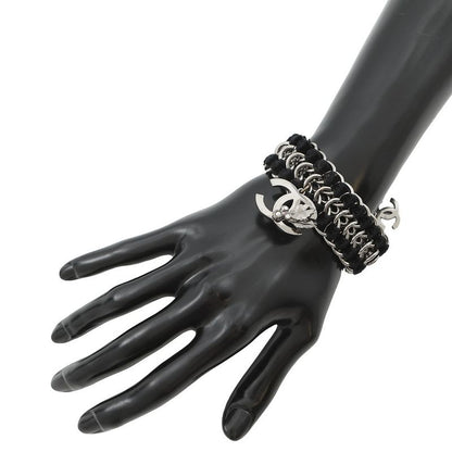Chanel Bracelet CC Logo Velvet Rhinestone Faux Pearl
