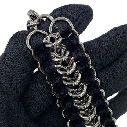 Chanel Bracelet CC Logo Velvet Rhinestone Faux Pearl