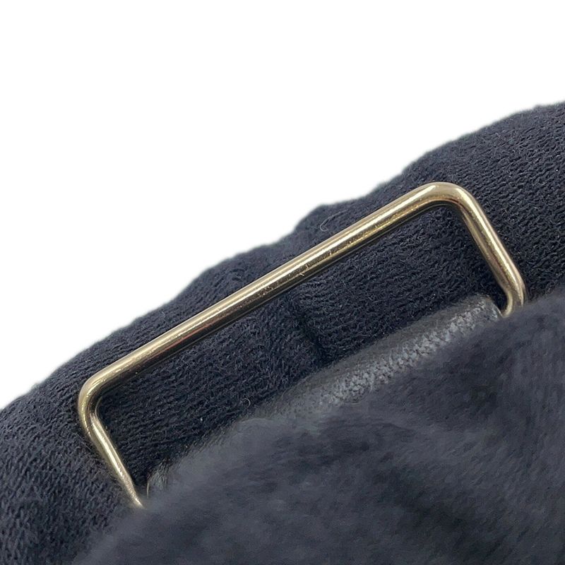 Chanel Belt CC Logo Rhinestone Leather 75 Black