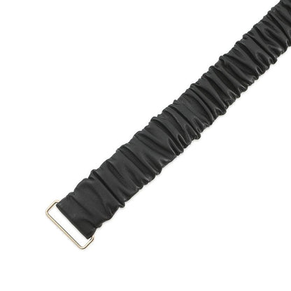 Chanel Belt CC Logo Rhinestone Leather 75 Black