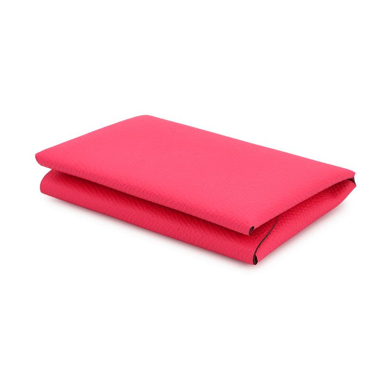 Hermes Coin Case Calvi Duo Pink Silver Epsom Wallet Business Card Holder