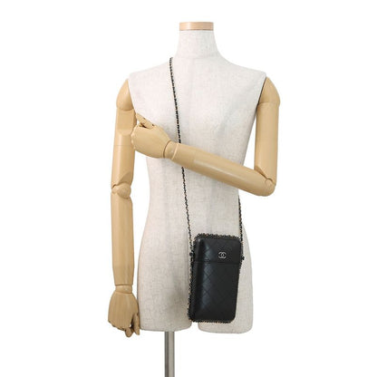 Chanel Foncase Chainaround Quilted CC Logo Lambskin Black